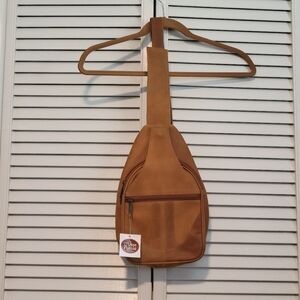 Tan Leather Sling Bag from Colombia